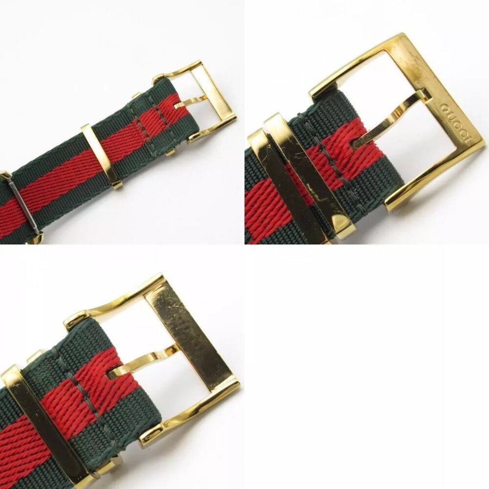 GUCCI G timeless Wrist Watch Quartz Gold Plated Nylon Used mens - Picture 11 of 14